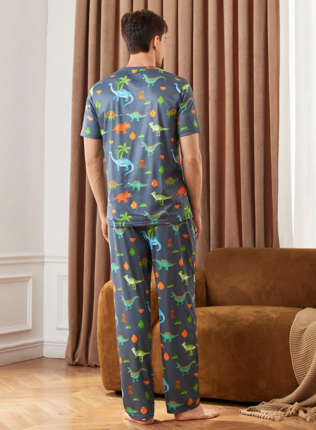 Gewaagde & comfortabele pyjamaset met dierenprint voor mannen