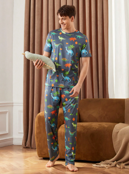 Gewaagde & comfortabele pyjamaset met dierenprint voor mannen