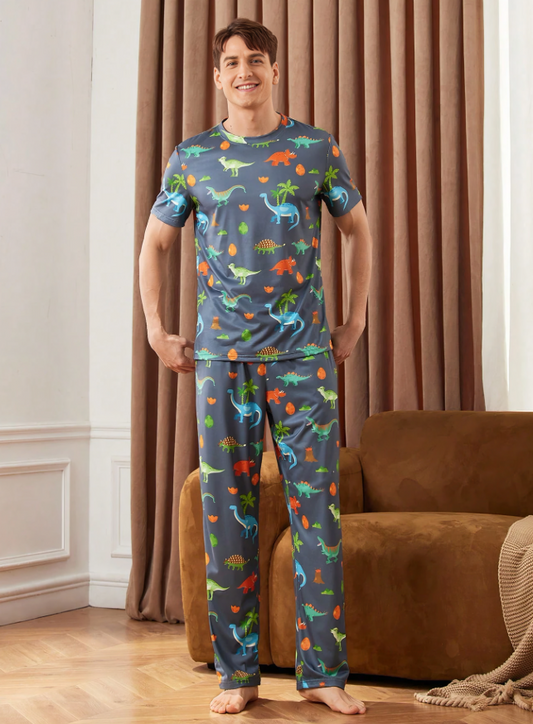 Gewaagde & comfortabele pyjamaset met dierenprint voor mannen