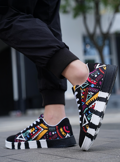 Trendy Slip-On Canvas Skate Schoenen met Letter Print & Color Block