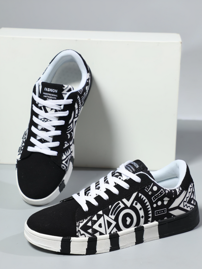 Trendy Slip-On Canvas Skate Schoenen met Letter Print & Color Block