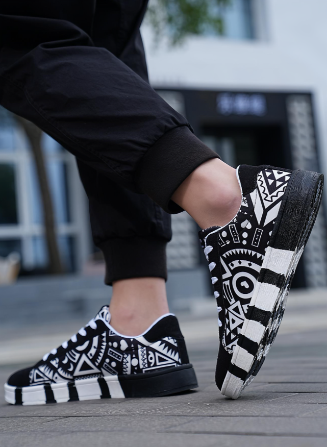 Trendy Slip-On Canvas Skate Schoenen met Letter Print & Color Block