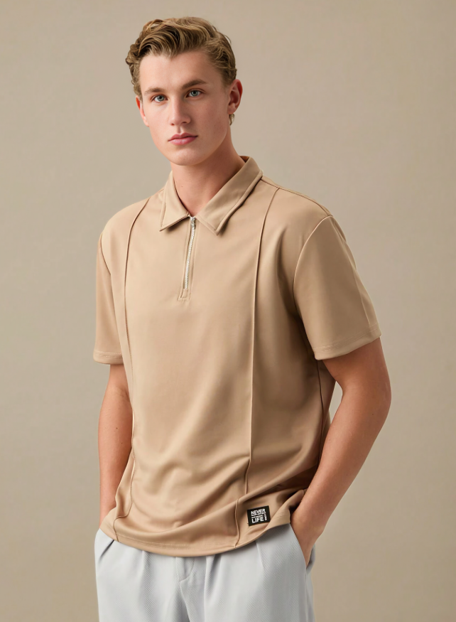 Tijdloos Comfort - Gebreid Effen Poloshirt