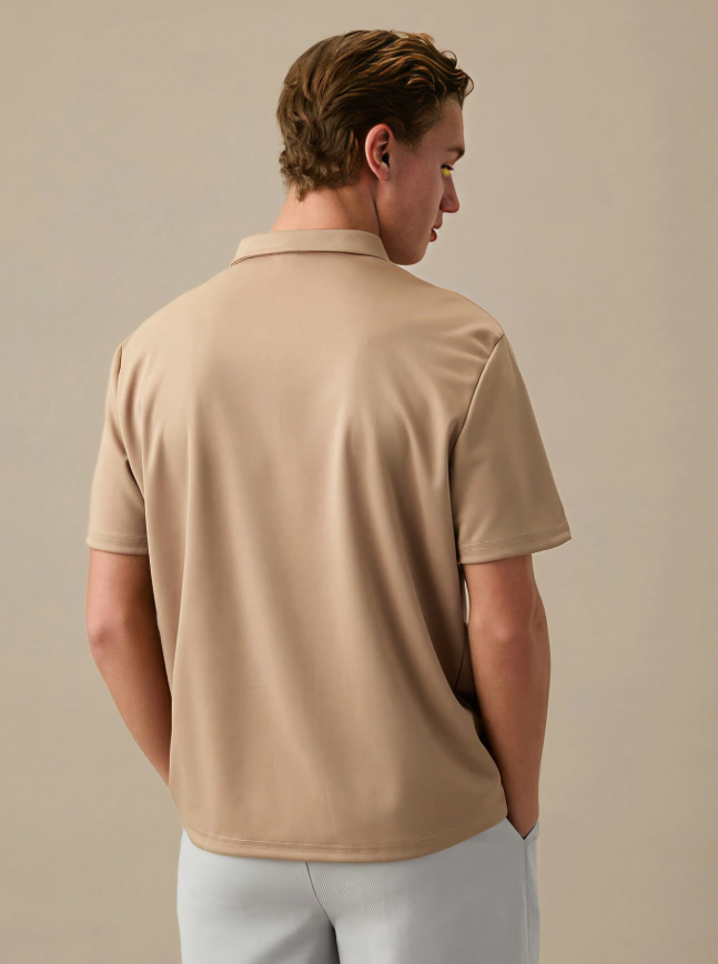 Tijdloos Comfort - Gebreid Effen Poloshirt